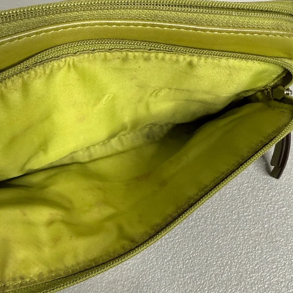 Coach Daisy Leather Double Zip Wallet Wristlet Green *Needs Polish - Picture 11 of 11